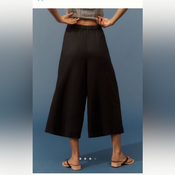 Anthropologie by Anthropologie Culotte Linen Trousers Black NWT - Picture 3 of 5